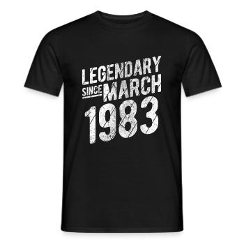 40th Birthday Gift Legendary Since March 1983 40 Y - Männer T-Shirt - Schwarz - Vorne - AI Model Male 178 light (178cm)