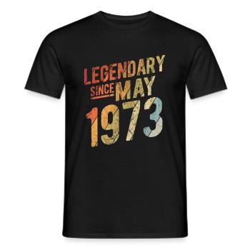 50th Birthday Gift Legendary Since May 1973 50 Yea - Männer T-Shirt - Schwarz - Vorne - AI Model Male 178 light (178cm)