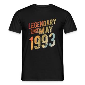 30th Birthday Gift Legendary Since May 1993 30 Yea - Männer T-Shirt - Schwarz - Vorne - AI Model Male 178 light (178cm)