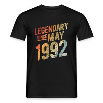 30th Birthday Gift Legendary Since May 1992 30 Yea - Männer T-Shirt - Schwarz - Vorne - AI Model Male 178 light (178cm)