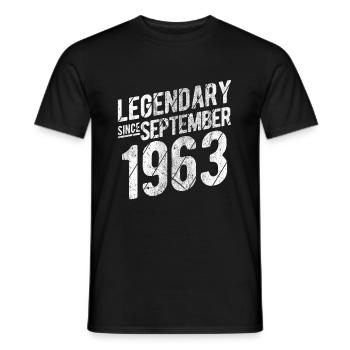 60th Birthday Gift Legendary Since September 1963 - Männer T-Shirt - Schwarz - Vorne - AI Model Male 178 light (178cm)