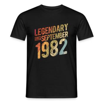 40th Birthday Gift Legendary Since September 1982 - Männer T-Shirt - Schwarz - Vorne - AI Model Male 178 light (178cm)
