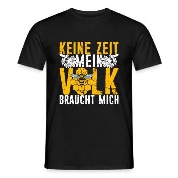 Imker Bienen - Keine Zeit mein Volk braucht mich G - Männer T-Shirt - Schwarz - Vorne - AI Model Male 178 light (178cm)