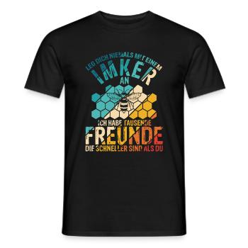 Imker Bienen Leg dich niemals mit einem Imker an G - Männer T-Shirt - Schwarz - Vorne - AI Model Male 178 light (178cm)