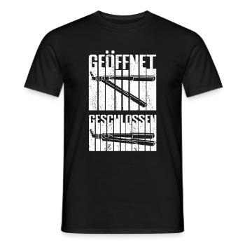 Friseure geöffnet geschlossen witziges Friseur Ges - Männer T-Shirt - Schwarz - Vorne - AI Model Male 178 light (178cm)