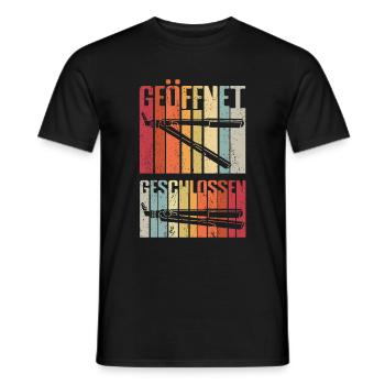Friseure geöffnet geschlossen witziges Friseur Ges - Männer T-Shirt - Schwarz - Vorne - AI Model Male 178 light (178cm)