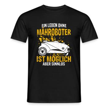 Mähroboter Garten Rasenroboter Mäher Geschenk - Männer T-Shirt - Schwarz - Vorne - AI Model Male 178 light (178cm)