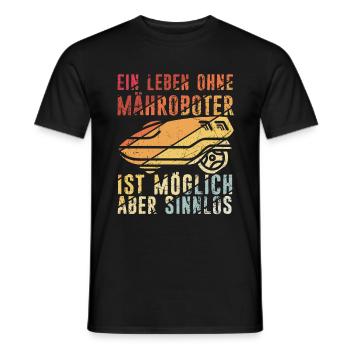 Mähroboter Garten Rasenroboter Mäher Gärtner Mähen - Männer T-Shirt - Schwarz - Vorne - AI Model Male 178 light (178cm)