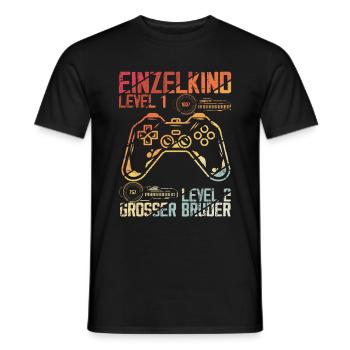 Einzelkind Level 1 Complete Loading Level 2 Grosse - Männer T-Shirt - Schwarz - Vorne - AI Model Male 178 light (178cm)