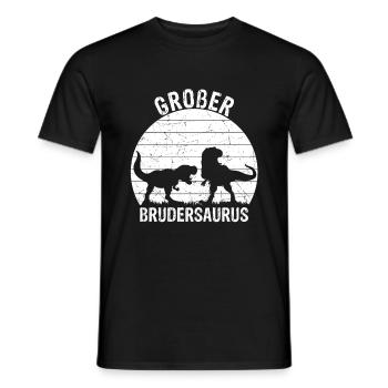 Großer Brudersaurus T-Rex Dino Geschenk Großer Bru - Männer T-Shirt - Schwarz - Vorne - AI Model Male 178 light (178cm)