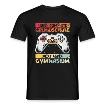 Level Complete Einschulung Gymnasium 5. Klasse Gam - Männer T-Shirt - Schwarz - Vorne - AI Model Male 178 light (178cm)