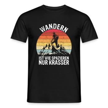 Wandern Spazieren Krasser Spruch für Wanderer Gesc - Männer T-Shirt - Schwarz - Vorne - AI Model Male 178 light (178cm)