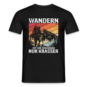 Wandern Spazieren Krasser Spruch für Wanderer Desi - Männer T-Shirt - Schwarz - Vorne - AI Model Male 178 light (178cm)