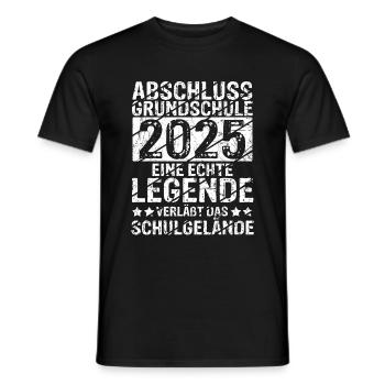 Grundschule 2025 Eine Legende Grundschule Abschlus - Männer T-Shirt - Schwarz - Vorne - AI Model Male 178 light (178cm)