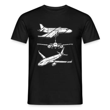 Retro Flugzeugführer Plane Vintage Flugzeug Pilot - Männer T-Shirt - Schwarz - Vorne - AI Model Male 178 light (178cm)