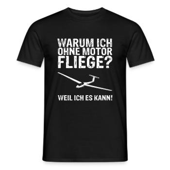Warum ich ohne Motor fliege weil ich es kann - Seg - Männer T-Shirt - Schwarz - Vorne - AI Model Male 178 light (178cm)