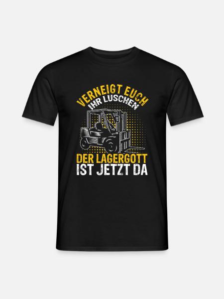 Lagergott Gabelstapler Staplerfahrer Lagerhalle Fa - Männer T-Shirt - Schwarz
