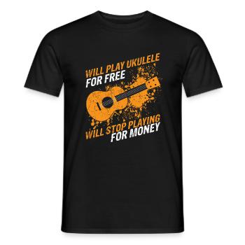 Will Play Ukulele Music For Free Will Stop Playing - Männer T-Shirt - Schwarz - Vorne - AI Model Male 178 light (178cm)