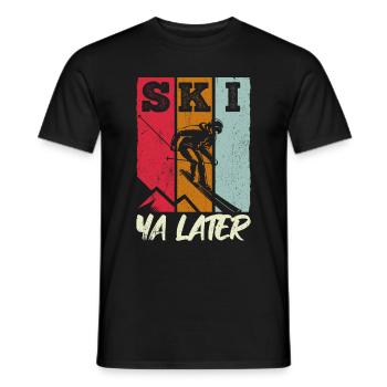 Vintage Ski Ya Later Retro Skifahrer Skifahrer Ges - Männer T-Shirt - Schwarz - Vorne - AI Model Male 178 light (178cm)