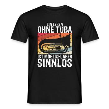 Tuba Konzert Orchester Tubaspieler Spruch Geschenk - Männer T-Shirt - Schwarz - Vorne - AI Model Male 178 light (178cm)