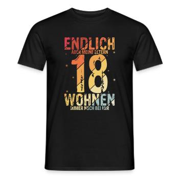 Endlich 18 Aber Meine Eltern Wohnen Immer Noch Bei - Männer T-Shirt - Schwarz - Vorne - AI Model Male 178 light (178cm)