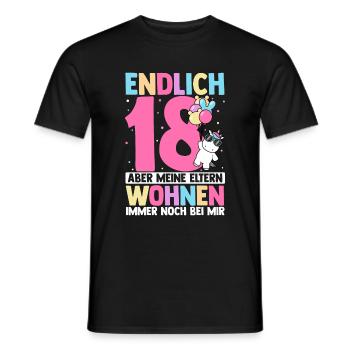 Endlich 18 Geburtstag Party Feiern Geschenk Geburt - Männer T-Shirt - Schwarz - Vorne - AI Model Male 178 light (178cm)