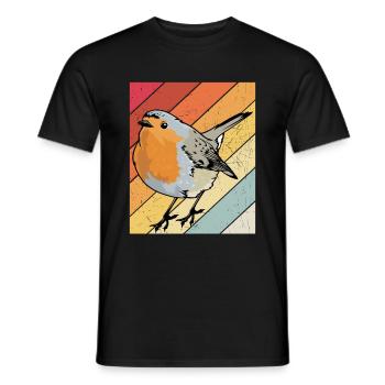 Rotkehlchen Vogelfreund Vogelfan Design Natur Lieb - Männer T-Shirt - Schwarz - Vorne - AI Model Male 178 light (178cm)