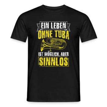 Tuba Konzert Orchester Tubaspieler Spruch Geschenk - Männer T-Shirt - Schwarz - Vorne - AI Model Male 178 light (178cm)