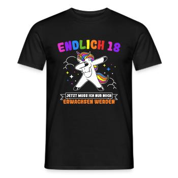 Endlich 18 Jetzt Muss Ich Nur Noch Erwachsen Werde - Männer T-Shirt - Schwarz - Vorne - AI Model Male 178 light (178cm)