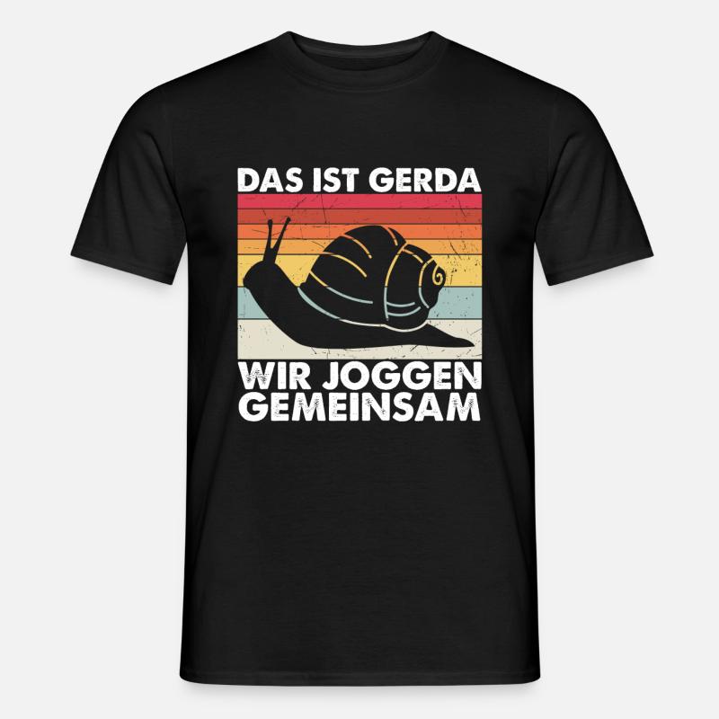 Das Ist Gerda Wir Joggen Gemeinsam Langsamer Lauf - Männer T-Shirt - Schwarz