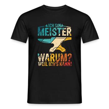 KFZ-Meister Zimmermeister Spruch Geschenk Bäckerme - Männer T-Shirt - Schwarz - Vorne - AI Model Male 178 light (178cm)