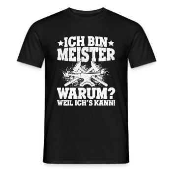 KFZ-Meister Zimmermeister Spruch Geschenk Bäckerme - Männer T-Shirt - Schwarz - Vorne - AI Model Male 178 light (178cm)