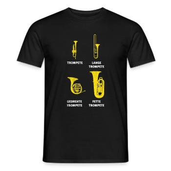 Trompete Blasmusik Horn Musikliebhaber Geschenk Tr - Männer T-Shirt - Schwarz - Vorne - AI Model Male 178 light (178cm)