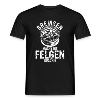 Echte Männer KFZ Breitreifen Alufelgen Fahrwerk Ti - Männer T-Shirt - Schwarz - Vorne - AI Model Male 178 light (178cm)