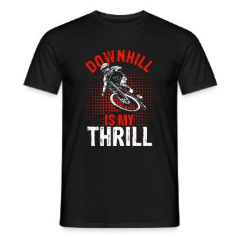 DOWNHILL IS MY THRILL - Bikelovers Mountainbike Ad - Männer T-Shirt - Schwarz - Vorne - AI Model Male 178 light (178cm)