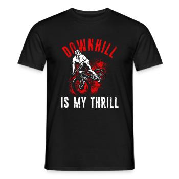 DOWNHILL IS MY THRILL - Fahrrad Motorsport Adrena - Männer T-Shirt - Schwarz - Vorne - AI Model Male 178 light (178cm)
