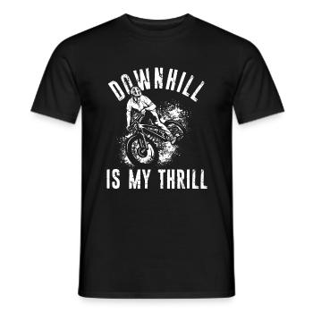 DOWNHILL IS MY THRILL - Fahrradfans Outdoor Sportf - Männer T-Shirt - Schwarz - Vorne - AI Model Male 178 light (178cm)