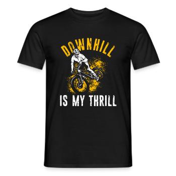 DOWNHILL IS MY THRILL - Hobbybiker Mountainbike Ou - Männer T-Shirt - Schwarz - Vorne - AI Model Male 178 light (178cm)