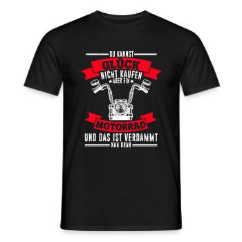 Glück Sportfan Adrenalin Bikelovers Motorrad Motiv - Männer T-Shirt - Schwarz - Vorne - AI Model Male 178 light (178cm)