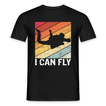 I CAN FLY - Himmel Adrenalin Fallschirms Gleitschi - Männer T-Shirt - Schwarz - Vorne - AI Model Male 178 light (178cm)