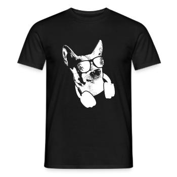 Hund Sonnenbrille Kopfhörer Party Hundeliebe Hunde - Männer T-Shirt - Schwarz - Vorne - AI Model Male 178 light (178cm)