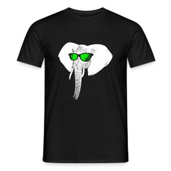 Elefant Sonnenbrille Party Elefantenliebe Elefantl - Männer T-Shirt - Schwarz - Vorne - AI Model Male 178 light (178cm)