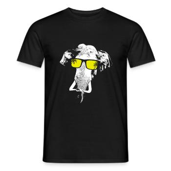 Elefant Sonnenbrille Elefantenliebe Tier Fan Elefa - Männer T-Shirt - Schwarz - Vorne - AI Model Male 178 light (178cm)