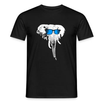 Elefant Sonnenbrille Party Elefantenliebe Elefantl - Männer T-Shirt - Schwarz - Vorne - AI Model Male 178 light (178cm)
