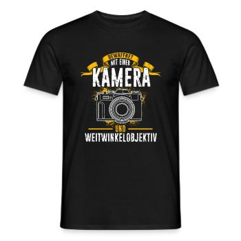 Kamera Fotokamera Kamera Geschenk Fotograf Künstle - Männer T-Shirt - Schwarz - Vorne - AI Model Male 178 light (178cm)