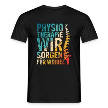 Physio Therapie Wir Sorgen Für Wirbel - Therapeut - Männer T-Shirt - Schwarz - Vorne - AI Model Male 178 light (178cm)