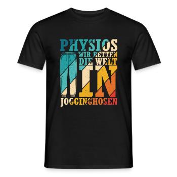 Physios Wir Retten Die Welt In Jogginghosen Therap - Männer T-Shirt - Schwarz - Vorne - AI Model Male 178 light (178cm)