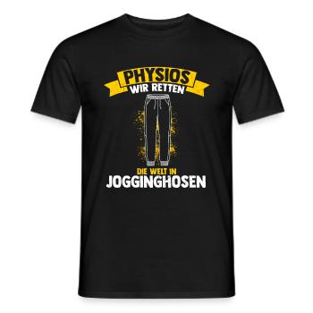 Physiotherapeut Physio Spruch Therapeut Geschenk M - Männer T-Shirt - Schwarz - Vorne - AI Model Male 178 light (178cm)