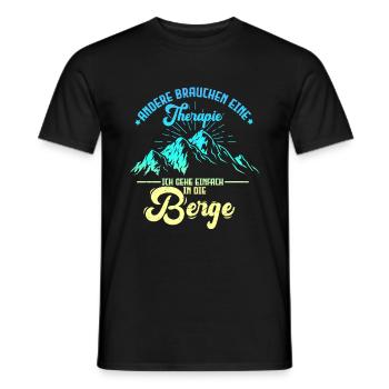 Berge Bergsteiger Urlaub Motiv Spruch Geschenk Wan - Männer T-Shirt - Schwarz - Vorne - AI Model Male 178 light (178cm)