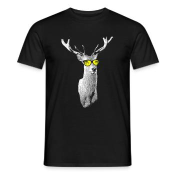 Hirsch Tierliebe Naturliebe Naturliebhaber Hirschf - Männer T-Shirt - Schwarz - Vorne - AI Model Male 178 light (178cm)